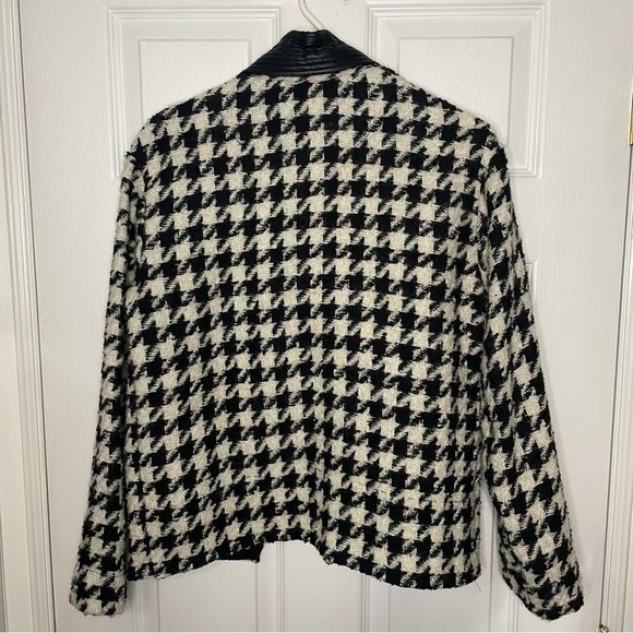 Blank NYC Houndstooth Black and White Jacket Coat Extra Small - Picture 4 of 6
